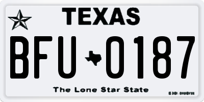 TX license plate BFU0187