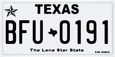 TX license plate BFU0191