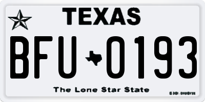 TX license plate BFU0193