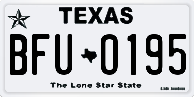 TX license plate BFU0195