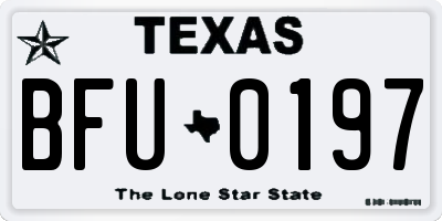 TX license plate BFU0197