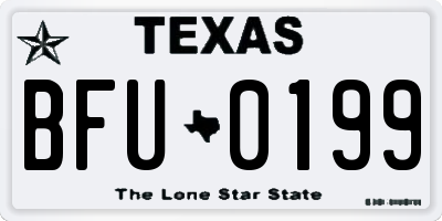 TX license plate BFU0199