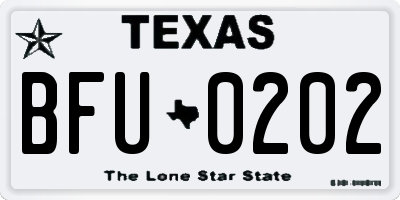 TX license plate BFU0202