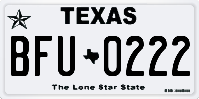 TX license plate BFU0222