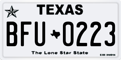 TX license plate BFU0223