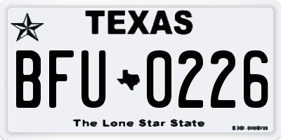 TX license plate BFU0226
