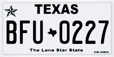 TX license plate BFU0227