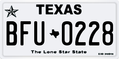 TX license plate BFU0228