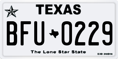 TX license plate BFU0229