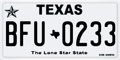 TX license plate BFU0233