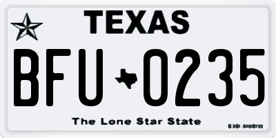 TX license plate BFU0235