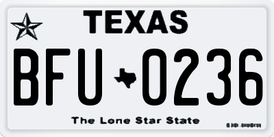TX license plate BFU0236