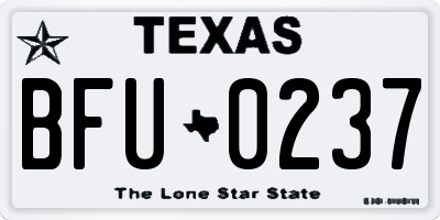 TX license plate BFU0237