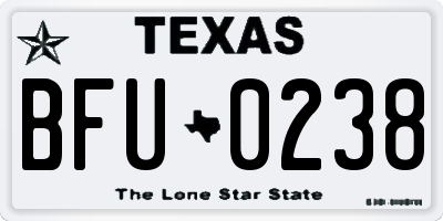 TX license plate BFU0238