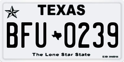 TX license plate BFU0239