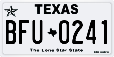 TX license plate BFU0241