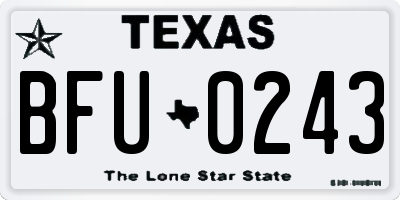 TX license plate BFU0243