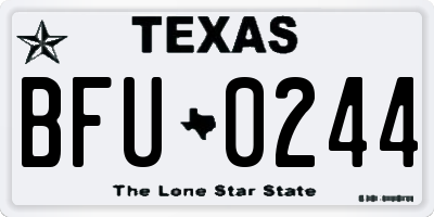 TX license plate BFU0244