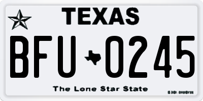 TX license plate BFU0245