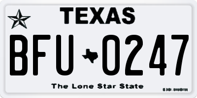 TX license plate BFU0247