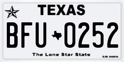 TX license plate BFU0252