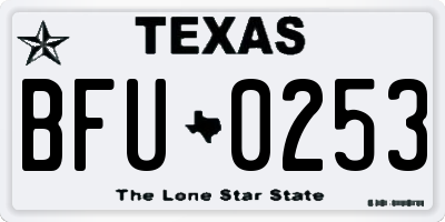 TX license plate BFU0253