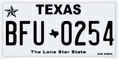 TX license plate BFU0254