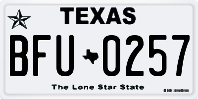 TX license plate BFU0257