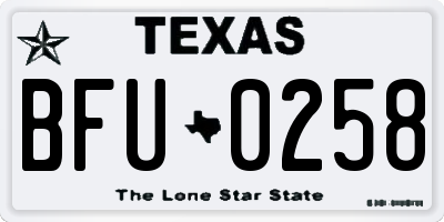 TX license plate BFU0258
