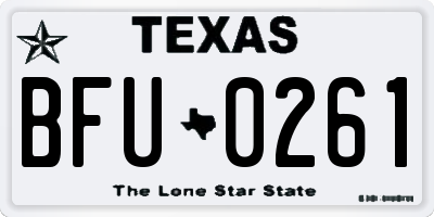 TX license plate BFU0261
