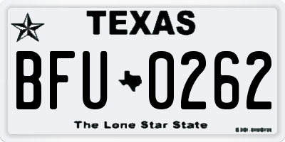 TX license plate BFU0262