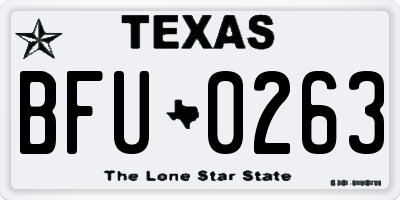 TX license plate BFU0263
