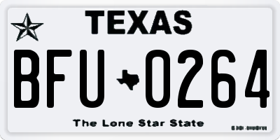 TX license plate BFU0264