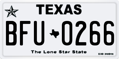 TX license plate BFU0266