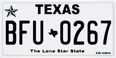 TX license plate BFU0267