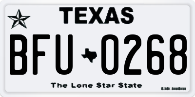 TX license plate BFU0268