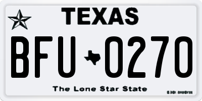 TX license plate BFU0270