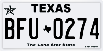 TX license plate BFU0274