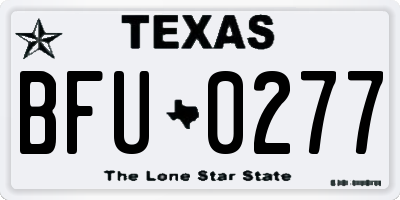 TX license plate BFU0277