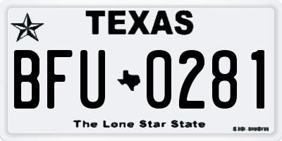 TX license plate BFU0281