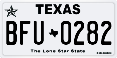 TX license plate BFU0282