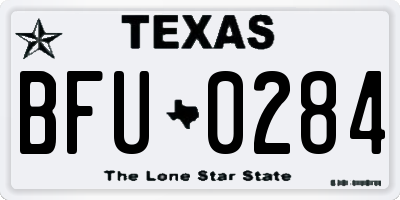 TX license plate BFU0284