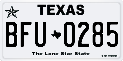 TX license plate BFU0285