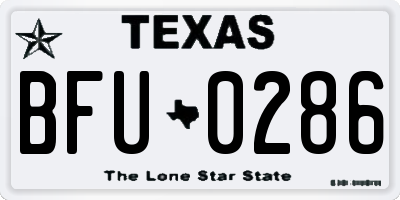 TX license plate BFU0286
