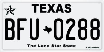 TX license plate BFU0288