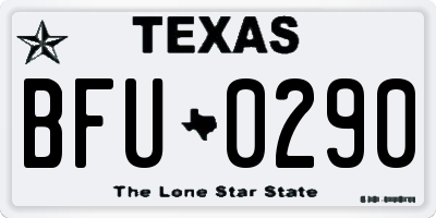 TX license plate BFU0290