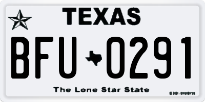 TX license plate BFU0291