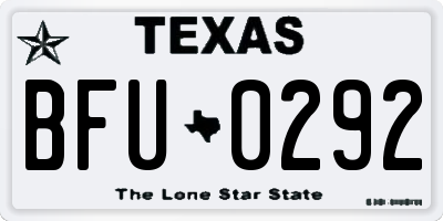 TX license plate BFU0292