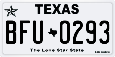 TX license plate BFU0293