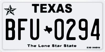 TX license plate BFU0294